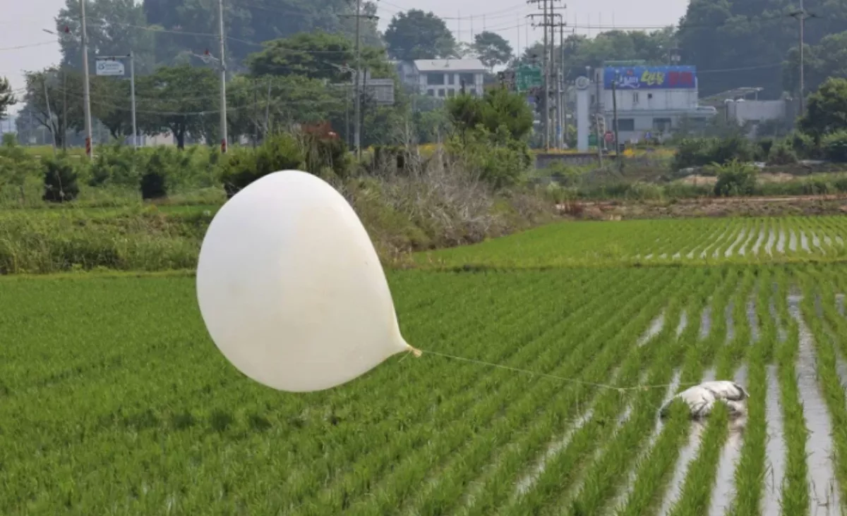 北韓空飄汽球   上面定時發熱器會導致火災